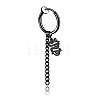 304 Stainless Steel Dragon with Tassel Dangle Clip-on Earrings DRAG-PW0001-80A-B-1