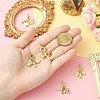 5Pcs 5 Styles Brass Micro Pave Clear Cubic Zirconia European Dangle Charms FIND-CJ0005-20-4
