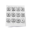 6 Pair 2 Color Square & Flower Natural Shell Stud Earrings EJEW-A024-09-2