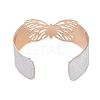 Butterfly Alloy Open Cuff Bangles for Women BJEW-L686-01B-3