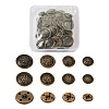 80Pcs 8 Style Brass Shank Buttons BUTT-TA0001-08AB-9