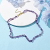 Natural Amethyst Chip Beaded Necklace NJEW-JN04616-06-2