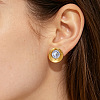 304 Stainless Steel Pave Clear Cubic Zirconia Stud Earrings for Women WG13AAB-01-2