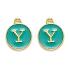 Golden Plated Alloy Enamel Charms X-ENAM-Q437-15Y-1