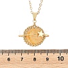 Natural Yellow Hematoid Quartz Copper Wire Wrapped Planet Pendant Brass Cable Chain Necklaces for Women NJEW-TA00260-03-4