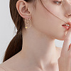 4 Pairs Brass Ear Studs EJEW-BBC0001-48-5
