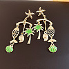 304 Stainless Steel Enamel Chandelier Earrings WG9D029-02-1