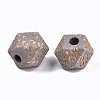 Painted Natural Wood Beads WOOD-T021-51A-05-2