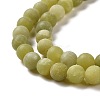 Round Frosted Natural TaiWan Jade Bead Strands G-M248-6mm-02-4