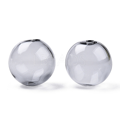 Transparent Blow High Borosilicate Glass Globe Beads GLAA-T003-09G-1