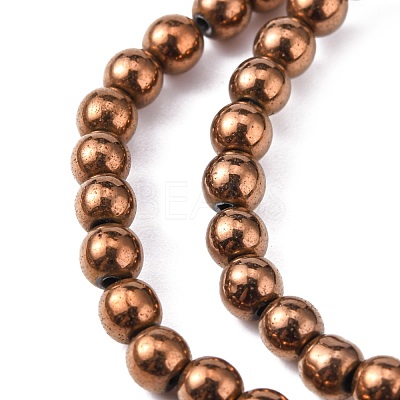 Non-magnetic Synthetic Hematite Beads Strands G-S096-4mm-4-1