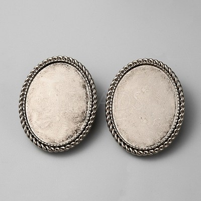 Zinc Alloy Bolo Tie Slides Clasp Cabochon Settings FIND-WH0111-382A-1