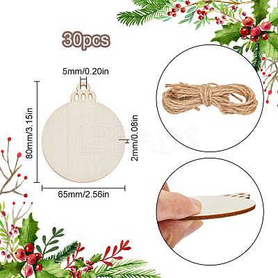 Unfinished Natural Wood Cutouts Ornaments WOOD-SP0001-17B-1