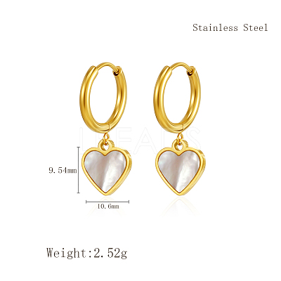 Stylish Heart Stainless Steel Hoop Earrings CL8045-2-1