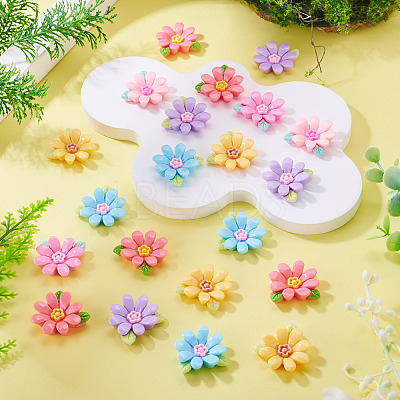 20pcs Opaque Resin Cabochons RESI-TADJ0001-08B-1