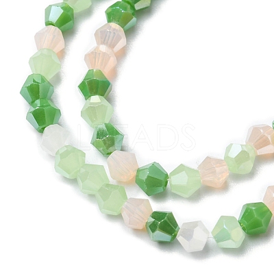Electroplate Glass Beads Strands X-EGLA-D018-02B-1