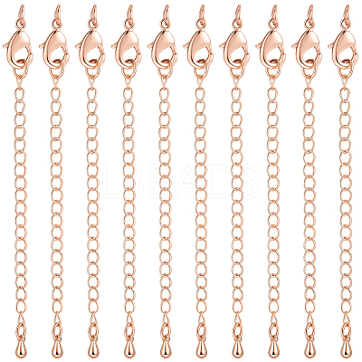 20Pcs Long-Lasting Plated Brass Chain Extender KK-BBC0023-26RG-1