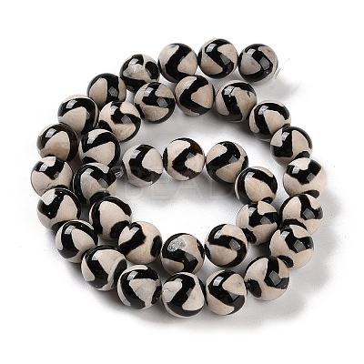 Natural Tibetan Wave Pattern dZi Agate Beads Strands G-B084-A02-01-1
