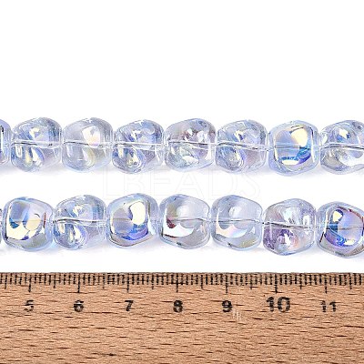 Electroplate Transparent Glass Beads Strands EGLA-N057-02A-01-1