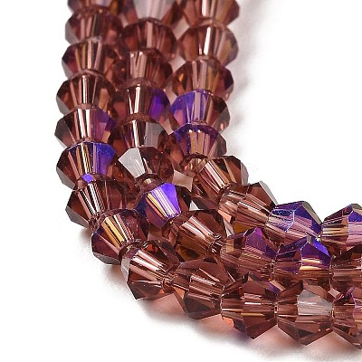 Transparent Electroplate Glass Beads Strands EGLA-A039-T4mm-L05-1