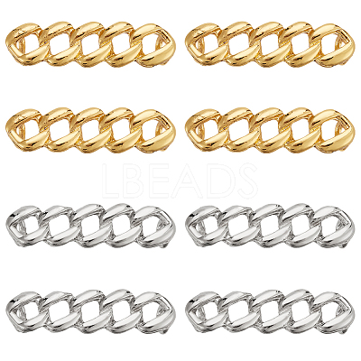 8Pcs 2 Colors Alloy Curb Chain Shoe Decorations FIND-HY0003-97-1