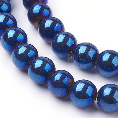 Non-Magnetic Synthetic Hematite Beads Strands X-G-C019-8mm-1