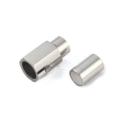 Tarnish Resistant 304 Stainless Steel Magnetic Clasps with Glue-in Ends STAS-K282-01B-P-1