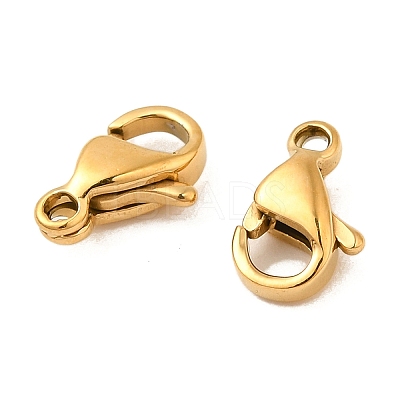 Ion Plating(IP) 304 Stainless Steel Lobster Claw Clasps STAS-AB09-G-01-1