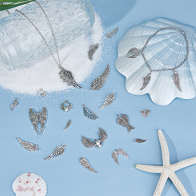 110Pcs 22 Styles Tibetan Style Alloy Pendants FIND-DC0005-79-1