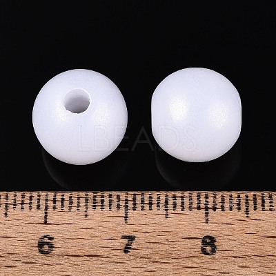 Rubberized Style Rainbow Opaque Acrylic Beads MACR-T010-12mm-08-01-1