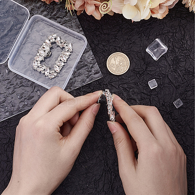 2Pcs Alloy Crystal Rhinestone Shoe Buckle Clips FIND-GF0006-20-1