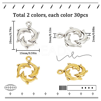 60Pcs 2 Colors Tibetan Style Alloy Pendants FIND-SC0004-94-1