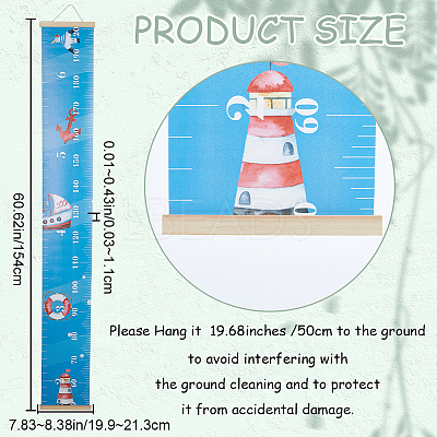 Ocean Theme Removable Height Chart for Kids AJEW-WH0165-69A-1