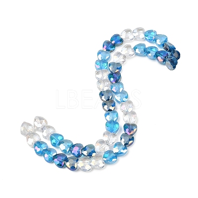 Electroplate Transparent Glass Beads Strands GL-CBADAFE-01E-1