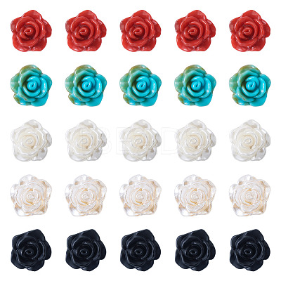 40Pcs 5 Colors 1-Hole Plastic Buttons FIND-TA0008-23-1