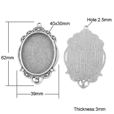 Tibetan Style Pendant Cabochon Settings LS-TIBEP-A22962-AS-LF-1