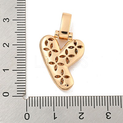 Brass Micro Pave Clear Cubic Zirconia Pendants KK-B099-01G-Y-1