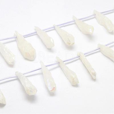 Electroplated Natural Quartz Crystal Beads Strands G-G890-A-01-1
