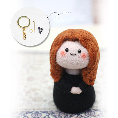 Elegant Woman DIY Keychain Needle Felting Kit LS-DIY-I098-04-1