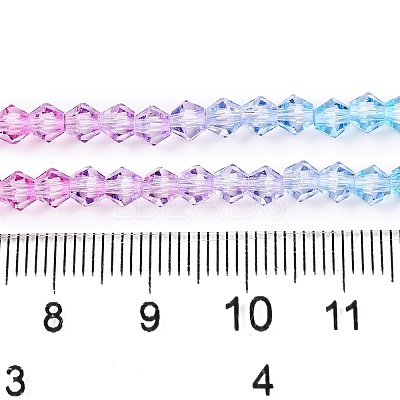 Gradient Color Baking Paint Glass Bead Strands LS-DGLA-A039-T6mm-A06-1