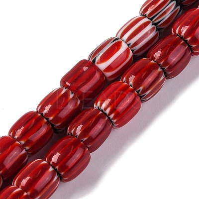 Handmade Lampwork Chevron Beads Strands LAMP-K041-01B-09-1
