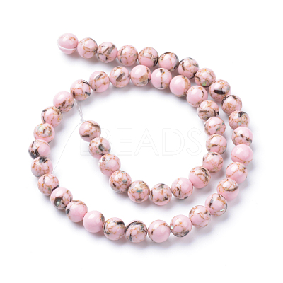 Assembled Synthetic Turquoise and Shell Beads Strands X-G-S212-8mm-01-1