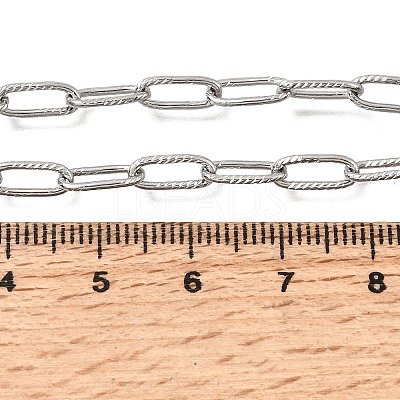 4MM 304 Stainless Steel Textured Paperclip Chain Necklaces for Man and Women SA-CBAB767-10P-1