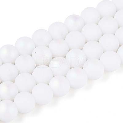 Frosted Opaque Glass Beads Strands LS-GLAA-T032-P8mm-MBB02-1