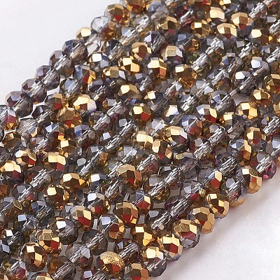 Electroplate Glass Faceted Rondelle Beads Strands LS-EGLA-D020-3x2mm-14-1