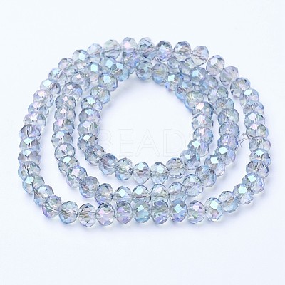 Electroplate Transparent Glass Beads Strands EGLA-A034-T4mm-Y05-1