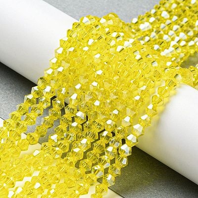 Transparent Electroplate Glass Beads Strands GLAA-F029-2mm-C21-1