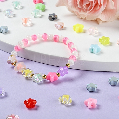300Pcs 6 Style Transparent & Opaque & Spray Painted Acrylic Beads TACR-YW0001-46-1