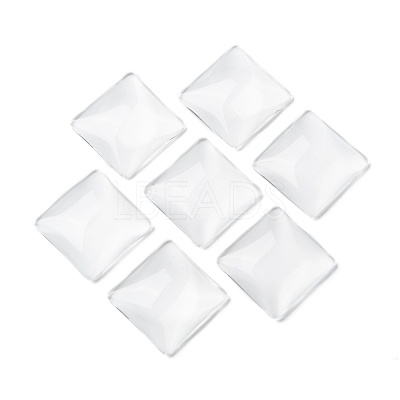 Transparent Glass Square Cabochons GGLA-A001-25mm-1