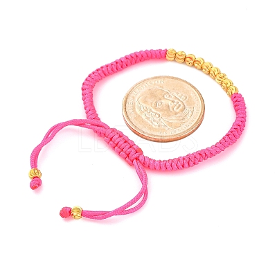 Polyester Cord Braided Bead Bracelets for Women BJEW-L698-01G-09-1
